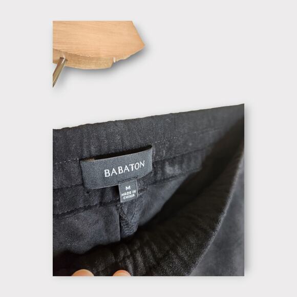 Aritzia Babaton Caden Faux Suede Pull-On Pants Black Women’s Size 8 Medium - Picture 5 of 6